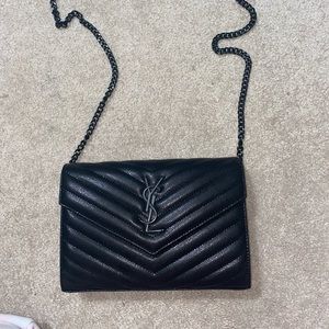 Yves saint Laurent all black shoulder bag